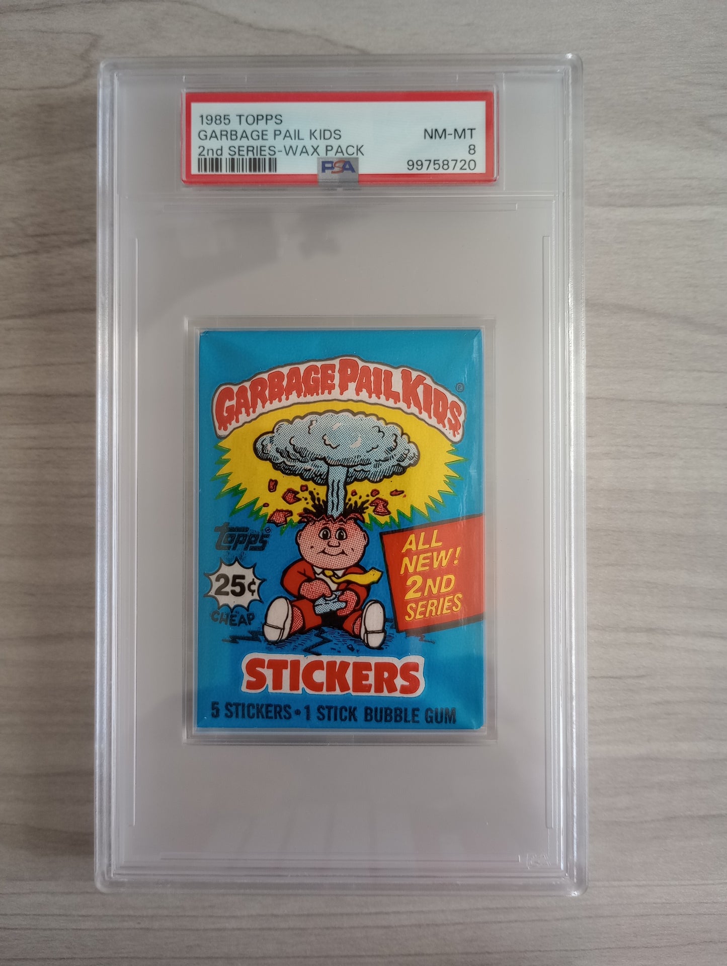 1985 Topps Garbage Pail Kids (GPK) 2nd Series Sealed Wax Pack PSA 8
