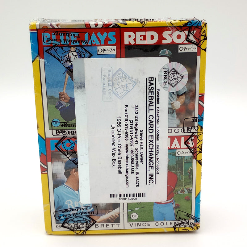 1986 O-Pee-Chee Baseball Unopened Wax Box BBCE