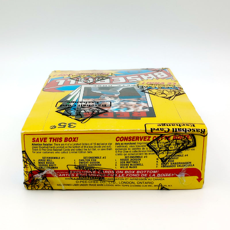 1986 O-Pee-Chee Baseball Unopened Wax Box BBCE