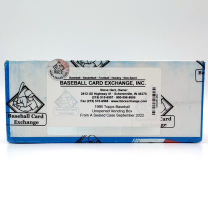 1986 Topps Baseball Unopened Vending Box BBCE Authenticated (FASC)