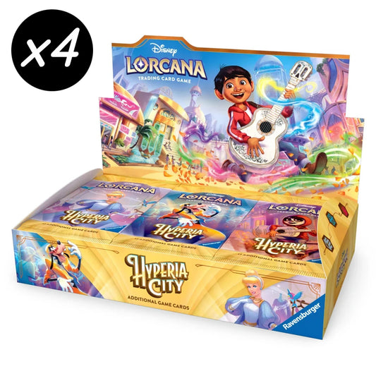 Disney Lorcana Hyperia City Booster Box Case – 4 Display Boxes